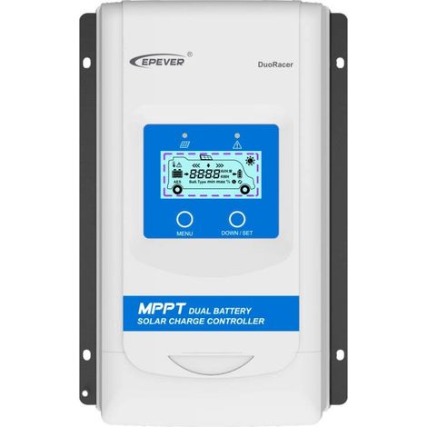 EPEVER® MPPT DuoRacer 30 A regolatore di carica solare DR3210N per 2 batterie, 12 V/24 V, per auto, PV 100 V (DR3210N)