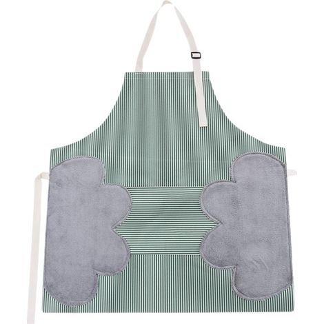 Tablier Ajustable Imprimé en Plastique Résistant à l'Eau, Idéal pour Cuisiner et Barbecue, pour Femmes, Hommes et Chefs, Travaux de Bricolage DIY (Vert) (1/5)