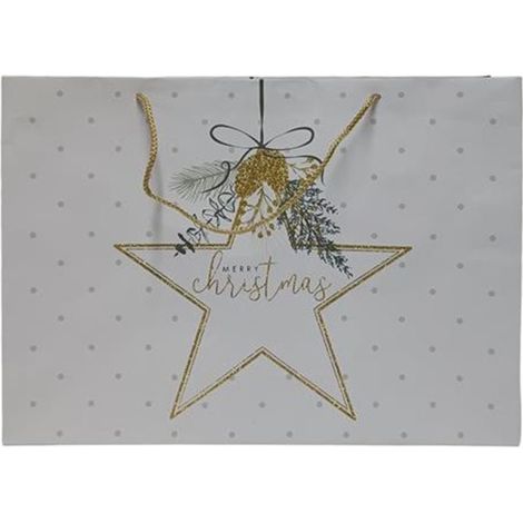 Busta regalo decorazioni natale confezione da6 assortite eleganti natalizie cm45 particolari eleganti (1/4)