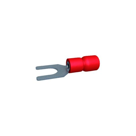 cosses fourche pour vis de 3 mm rouge - boite de 100