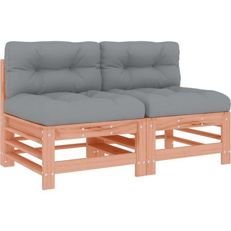 Maison Exclusive - Divani Centrali con Cuscini 2 pz in Legno Massello di Douglas (1/5)