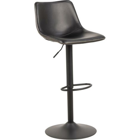 Tabouret de bar haut en PU Oregon, noir (1/5)
