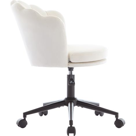 Fauteuil de bureau design moderne avec dossier en forme de pétale, coussin lombaire papillon, réglable en hauteur, assise rembourrée en mousse (1/5)