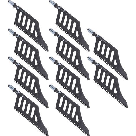 Lames de scie sauteuse, coupe d'angle à 90 degrés, scie irrégulière pour bois, plastique, panneaux de fibres, 10 pièces (1/5)