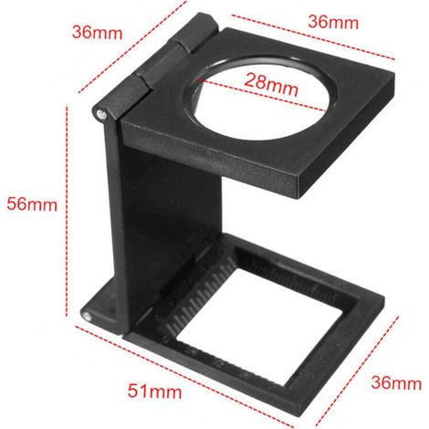 Loupe de table pliable 10x – Alliage de zinc et verre optique – Pour horlogerie, bijouterie, travaux de précision (1/5)