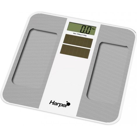 Pèse personne solaire - Harper - SOLARSCALE blanc - Capacité 150kg - Ecran LCD 32mm - Batterie intégrée (1/2)