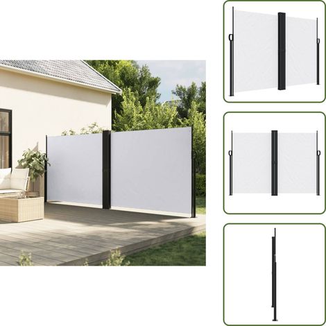 Seitenmarkise Ausziehbar Weiß 180x1000 cm - Seitenmarkise - Sonnenmarkise - Gartensonnenschutz - Sichtschutz - Balkonmarkise