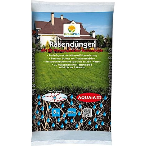 Engrais pour gazon GreenPlan + réservoir d'eau 3D 8 kg