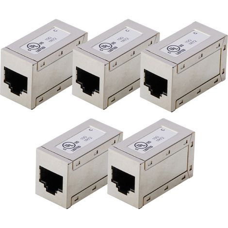 Digitus AT-AG-8-8-C6S-5 RJ45 Kupplungsgehäuse Polzahl Sensoren 8 Silber 5 St.