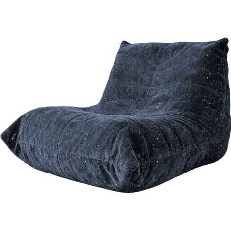 Poltrona sacco relax da interno in flanella blu 90x100x80 cm MODENUIT (1/5)