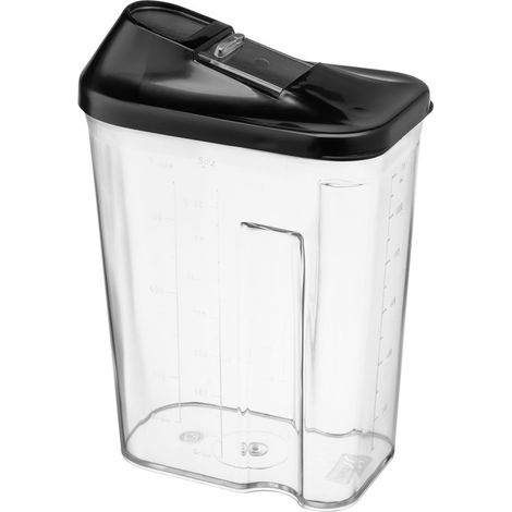 Contenitore per alimenti HUGO da 1500 ml e 1,5 litri, incolore, con coperchio nero (1/2)