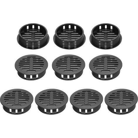10 Pcs 35mm/1.4 Inch Circular Air Vent Grille Cover Black Plastic for Bathroom, Home, Office, Kitchen, Wardrobe (1/5)