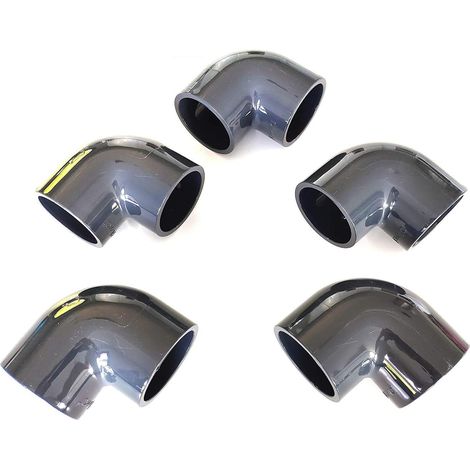 Lot de 5 Coudes PVC Pression 90° / 63mm intérieur F/F PN16 / Piscine et arrosage / 63 mm Manchon