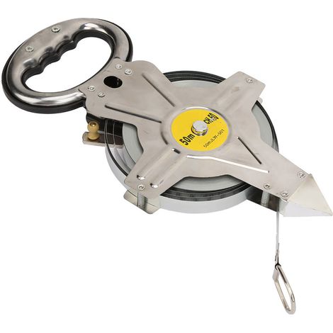 Mètre ruban rétractable en acier inoxydable de 50 m, outil de topographie métrique pour la construction (1/5)