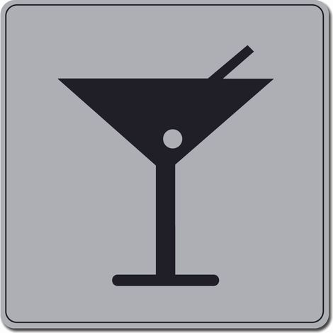 Plaque de porte Bar - Classique argent 90x90mm - 4330532