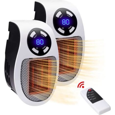 Chauffage Enfichable 500 W Avec Affichage LED Et Thermostat Numérique Mini Radiateur Soufflant Électrique Portable Thermostat R A161 (1/4)