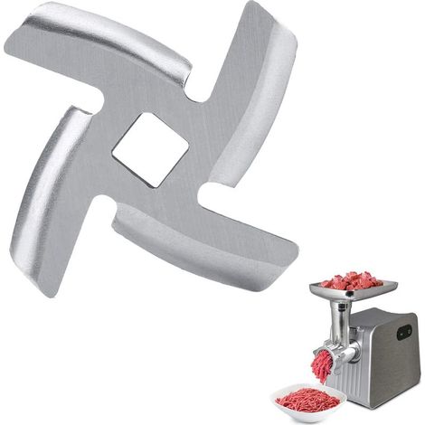 Lame de Hachoir, Lames pour Hachoir à Viande, Couteau pour Hachoir à Viande, Lame de Hachoir en Acier Inoxydable, Rechange de Remplacement pour Couteau en Croix de Hachoir à Viande Professionnel (1/3)