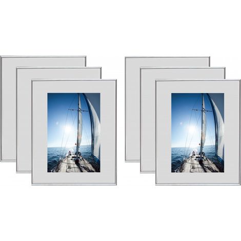 Lot de 6 cadres - Erica - 30 x 40 cm - Argent - Livraison gratuite (1/3)