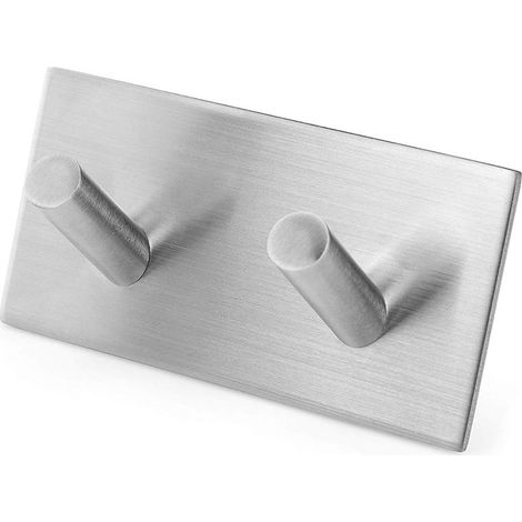 Milti Crochet Porte Serviettes Mural en Inox Brossé 304 Argent Porte Serviettes Design sans Perçage pour Salle de Bain ou Cuisine Plus Besoin de Perçage (1/4)
