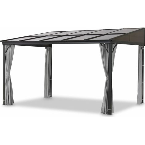 Leco Terrassenüberdachung mit Polycarbonat-Dachplatten "Melanie", grau, 400 x 300 x 214 cm (L x B x H) (1/5)