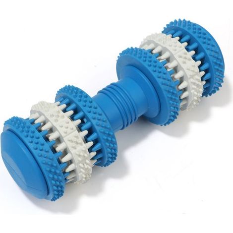 Balle pour chien, jouet indestructible pour chien, jouet à mâcher en caoutchouc, balle pour chien, balle dentaire, convient aux chiens de petite, moyenne et grande taille (bleu, petite taille). (1/5)