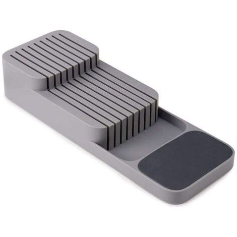 BUNTHAUS Amélioration de la porte-Couteaux pour Tiroir, Deux Couteaux Organiseur avec des Fentes de la Place, Knife Block avec Anti-Dérapant Pad, pour Tiroirs, plan de Travail, Sûr, Compact, Amovible (1/5)