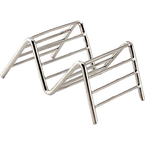 Support à tacos en acier inoxydable en forme de V, pour rouleaux de maïs, rouleaux de printemps, crêpes, etc. 1 à 2 grilles, 6,3 x 9,5 x 4,5 cm / 2,5 x 3,7 x 1,8 po (1/5)