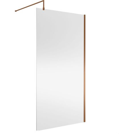 Balterley Wetroom Screen with Support Bar, 1100mm, Brushed Bronze