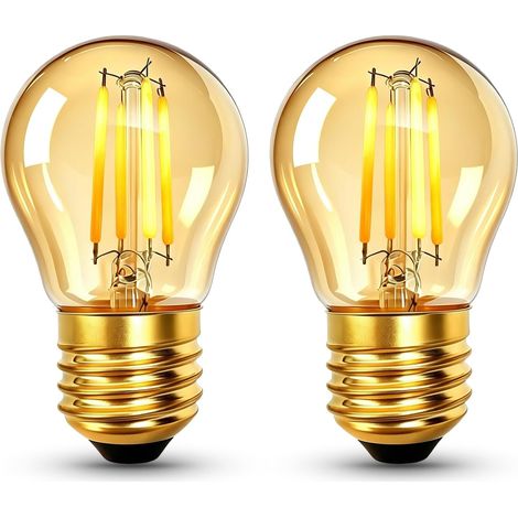 Ampoule LED E27 Vintage 2W G45 Filament Rétro, Blanc Chaud 2200K, Verre Ambré Ampoule LED E27 Edison pour Maison Hôtel Café Bar Décorative, 20W Équivalent, Non Dimmable, Lot de 2 (1/5)