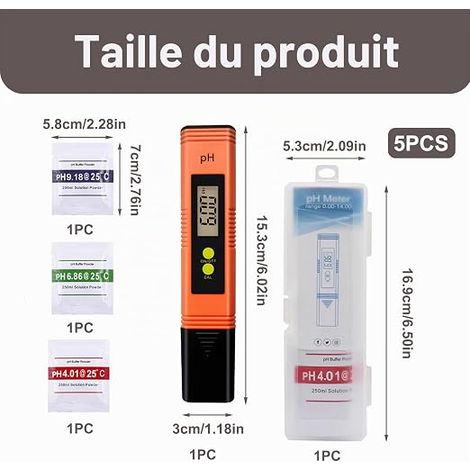 Digital PH Meter pH Meter Portable LCD Display pH Meter Water Quality Aquarium Pool RC Measuring Range 0-14 pH (1/4)