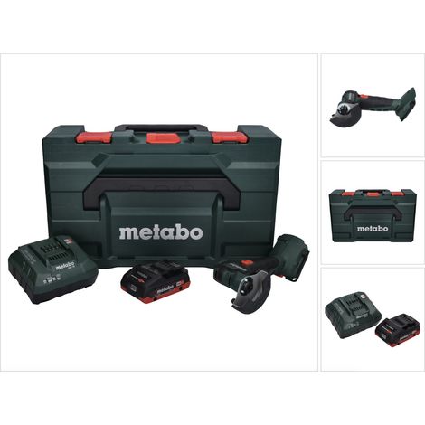 Metabo Meuleuse d'angle sans fil CC 18 LTX Brushless + 1x Batterie 4,0Ah + Chargeur + Coffret de transport MetaLoc (1/5)
