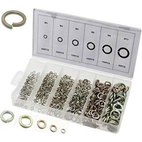 SET RONDELLE ELASTICHE SPACCATE GROVER GROWER MISURE METRICHE ASSORTITE 800 PZ (1/4)