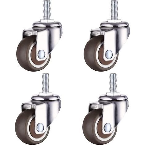 Roulettes pour petits meubles, lot de 4, pivotantes, robustes, industrielles - M615 (1/5)