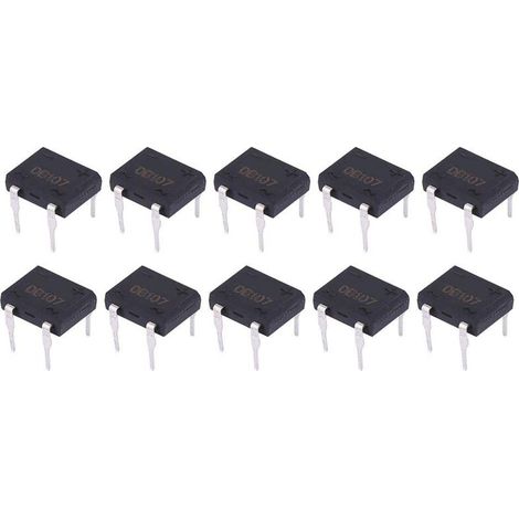 DB107 Pont Redresseur de Diode 1A 1000V 4 Broches pour Appareils Ménagers et Circuit Électronique Industriel(10Pcs) (1/4)
