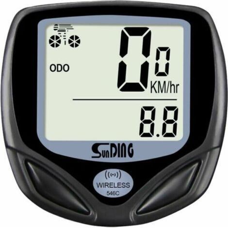 Compteur de Vélo sans Fil Étanche - Affichage Rétroéclairé LCD pour Afficher la Vitesse, le Kilométrage et l'Odomètre - Convient pour le Chronométrage en Vélo. (1/5)