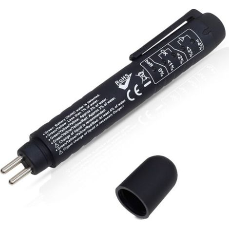 Analyseur automatique d'humidité du liquide de frein avec stylo de test de liquide de frein avec 5 indicateurs LED pour Dot3 Dot4 Dot5