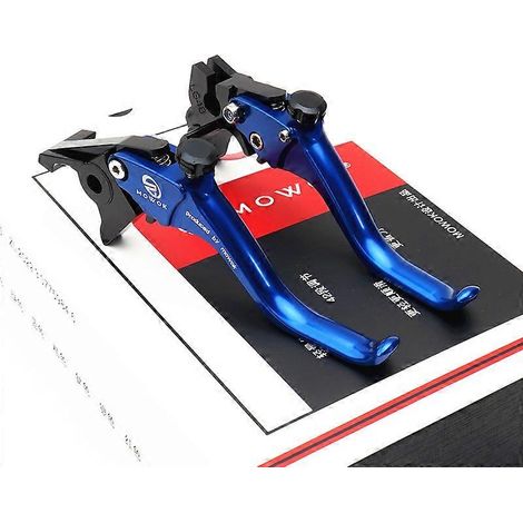 Applicable aux Honda CM300 CM500, poignée de frein/klaxon courte à deux doigts en alliage d'aluminium modifié (bleue) (1/4)
