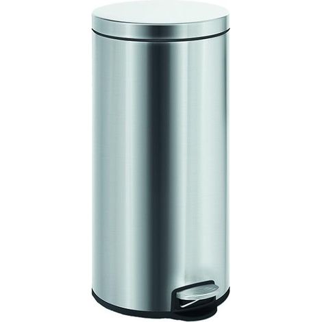 Poubelle à pédale Vigor, inox, 30 litres, 29x65h cm (1/3)