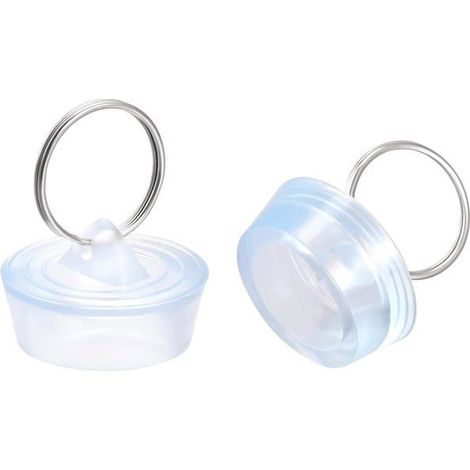 Ecleanfy - Bouchon de vidange - AIMOONSA - 29-32 mm - Bleu clair - Lot de 2 - Anneau de suspension (1/5)