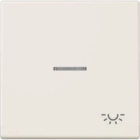 Jung Wippe 1fach, Symbol Licht, mit Lichtleiter, Duroplast, Serie LS, weiß LS 990 KO5 L (1/2)