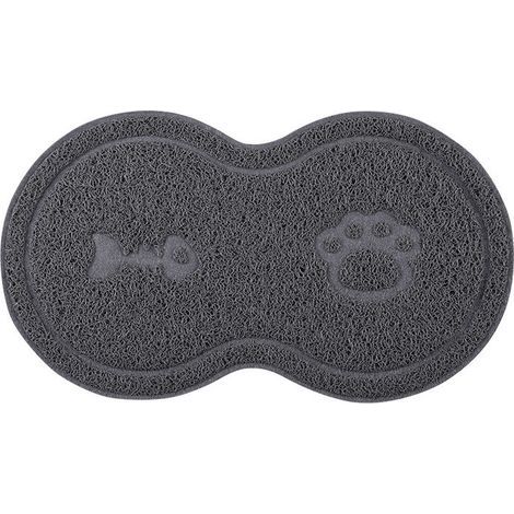 Silicone Cat Feeding Mat, Waterproof and Non-Slip, Dog and Cat Bowl Mat, Water Bowl Placemat, Triomphe - Grey, 45 x 25 cm (1/5)