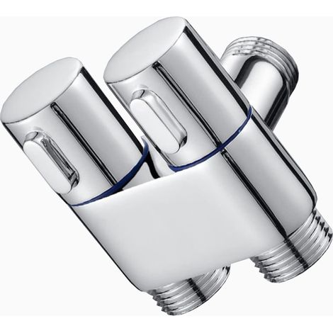 Robinet de machine à laver à double sortie, robinet de lavabo à double sortie, robinet double pour machine à laver et lave-vaisselle, acier inoxydable (1/4)