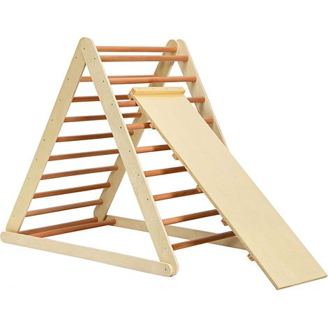 Wooden Foldable Triangle Climber Step Training Ladder Pikler Toddler With Ramp (1/5)