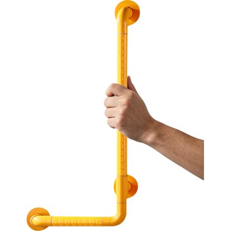 L-förmiger Badewannengriff mit rutschfester Griffmulde und beleuchtetem Sicherheitsring, Edelstahl-Badewannengriff, Wandgriff für die Dusche, Handtuchhalter (1/5)