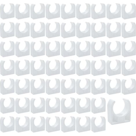 Lot de 60 Colliers de Fixation en Plastique pour Tuyaux PPR et Eau, Supports en U avec Intérieur 20mm, Accessoires d'Installation de Plomberie (Vis Non Incluses) (1/5)