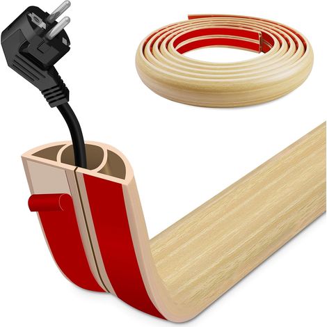 Goulotte Passe Cable Autocollante 1m pour Sol et Mural, Cache Cable et Passe Cable Sol Idéal pour Un Cache Fil TV Mural - Anti-Trébuchement, pour Maison, Bureau, Entrepôt (1/5)