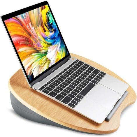 Support Pour Ordinateur Portable , Bureau De Genou Avec Trou De CâBle Et Bande AntidéRapante , Pour Pc , Tablette Jusqu'à 15 , 6" (1/5)