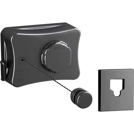 Cuerda de tender retráctil, tendedero de pared para interiores para ropa seca y húmeda con cuerdas resistentes de 5 m (negro) (1/5)