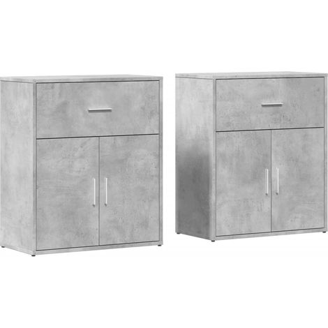 Aparador buffet cómoda armario mueble organizador cocina salón salón juego de 2 60 x 31 x 70 cm madera contrachapada gris 020036857 (1/5)