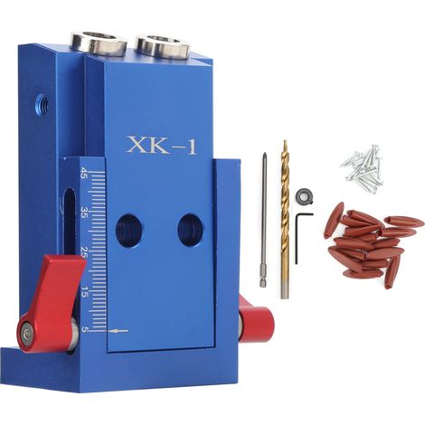 Kit perceuse inclinée 15° XK-1 pour perçage bois, ensemble positionneur de trous obliques (1/5)